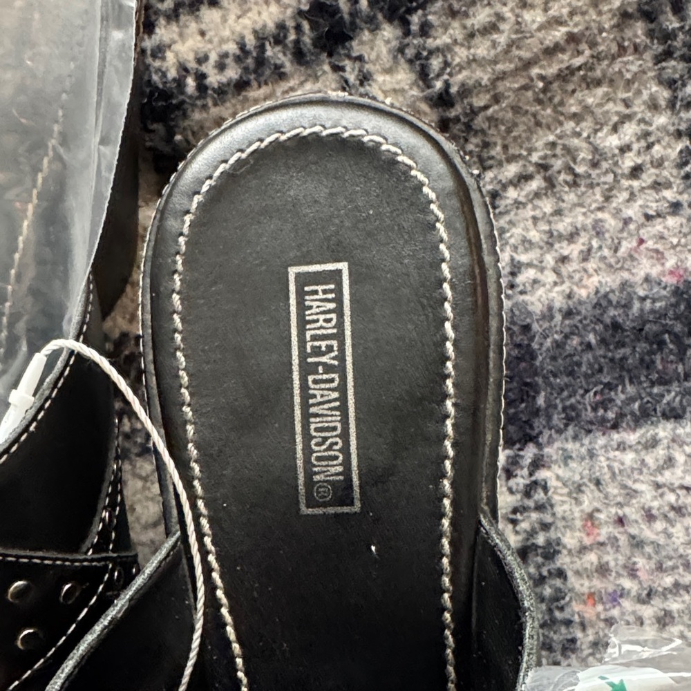 Harley Davidson Black Studded Wedges - Picture 7 of 13
